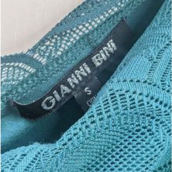 Gianni Bini Green Lace One Shoulder Long Sleeve Dress Size Small - Picture 3 of 3